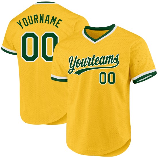 Maglia da baseball vintage autentica, verde-bianca, personalizzata Maglia da baseball vintage autentica, verde-bianca, personalizzata