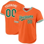Maglia arancione autentica personalizzata da baseball verde-bianca, stile retrò Kelly Maglia arancione autentica personalizzata da baseball verde-bianca, stile retrò Kelly