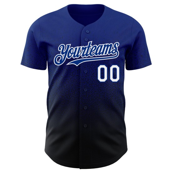 Maglia da baseball personalizzata Fade Royal, bianca e nera, autentica e alla moda Maglia da baseball personalizzata Fade Royal, bianca e nera, autentica e alla moda