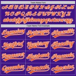 Maglia da baseball personalizzata autentica, viola, retrò, arancione e bianca Maglia da baseball personalizzata autentica, viola, retrò, arancione e bianca