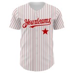 Maglia da baseball personalizzata Red Star Red Pinstripe Autentica Bianca Maglia da baseball personalizzata Red Star Red Pinstripe Autentica Bianca