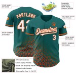 Maglia da baseball con stampa autentica 3D Fade Design personalizzata leopardata bianco-arancione Maglia da baseball con stampa autentica 3D Fade Design personalizzata leopardata bianco-arancione