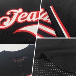 Maglia da baseball personalizzata nera, autentica, stile retrò, in cremisi e bianco Maglia da baseball personalizzata nera, autentica, stile retrò, in cremisi e bianco