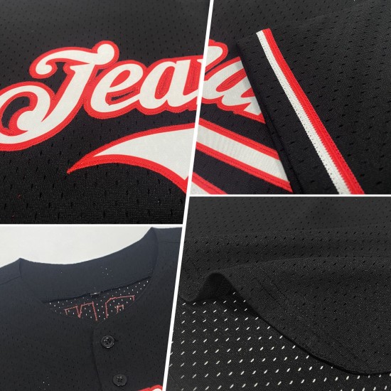 Maglia da baseball personalizzata nera, autentica, stile retrò, in cremisi e bianco Maglia da baseball personalizzata nera, autentica, stile retrò, in cremisi e bianco