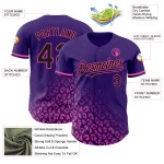 Maglia da baseball 3D con stampa autentica, modello sfumato viola, leopardata, personalizzata, moda, nero-rosa Maglia da baseball 3D con stampa autentica, modello sfumato viola, leopardata, personalizzata, moda, nero-rosa