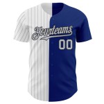 Maglia da baseball autentica Royal nera e grigia a righe sottili, personalizzata alla moda Maglia da baseball autentica Royal nera e grigia a righe sottili, personalizzata alla moda