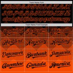 Maglia da baseball personalizzata con motivo quadrato arancione Forme, design autentico 3D nero Maglia da baseball personalizzata con motivo quadrato arancione Forme, design autentico 3D nero