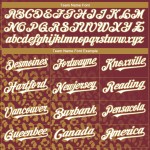 Maglia da baseball personalizzata con stampa 3D sbiadita, motivo leopardato oro autentico, design bordeaux, bianco-vecchio Maglia da baseball personalizzata con stampa 3D sbiadita, motivo leopardato oro autentico, design bordeaux, bianco-vecchio