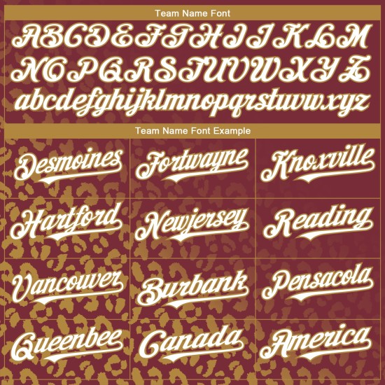 Maglia da baseball personalizzata con stampa 3D sbiadita, motivo leopardato oro autentico, design bordeaux, bianco-vecchio Maglia da baseball personalizzata con stampa 3D sbiadita, motivo leopardato oro autentico, design bordeaux, bianco-vecchio